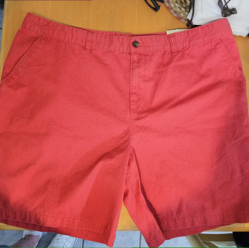 Mens flat front shorts, tags on